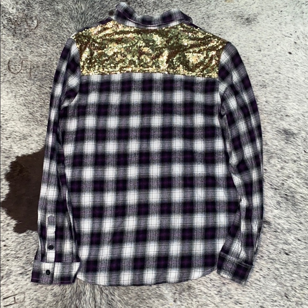Flannel sequin top